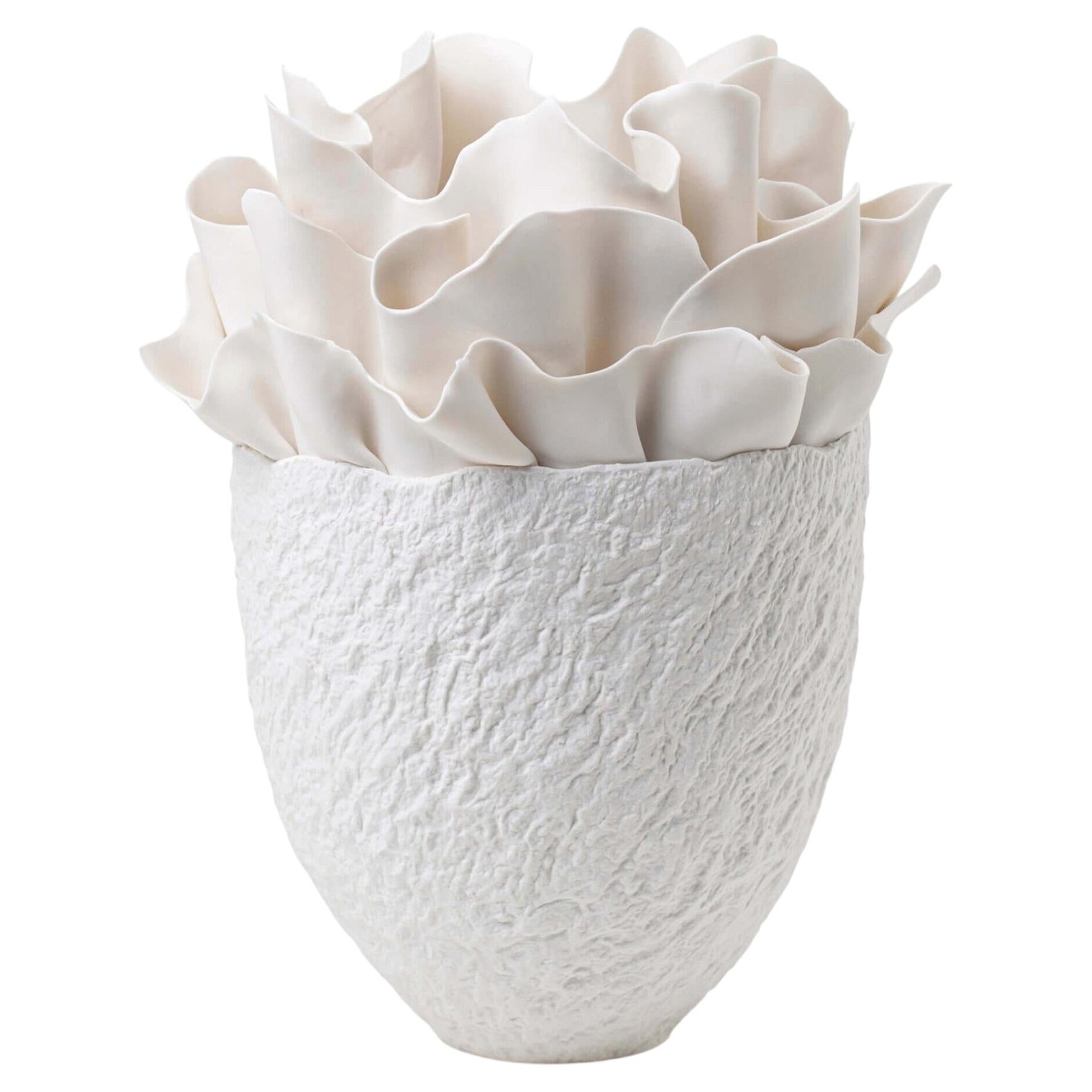 Sea Flower White High Vase