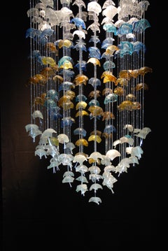 "Sea Flowers" Art Glass Light Installation by Edith Baranska