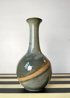 Danish Modern Sea Foam Green Ceramic Vase, 1960s