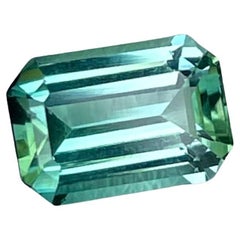 Tourmaline vert mousse de mer de 2,05 carats, pierre précieuse naturelle afghane de taille émeraude