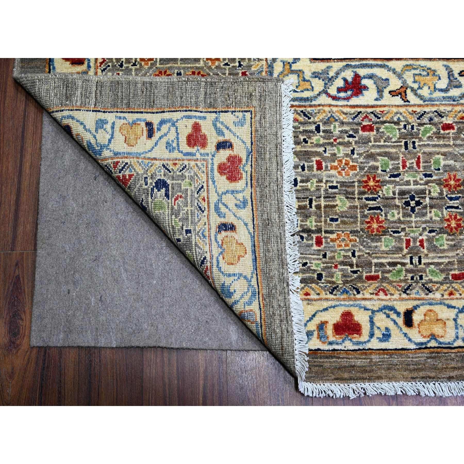 Handgeknüpfter, übergroßer orientalischer Teppich aus Wolle in Meeresgrau, feiner Aryana Mamluk in Übergröße 12' x 15'9