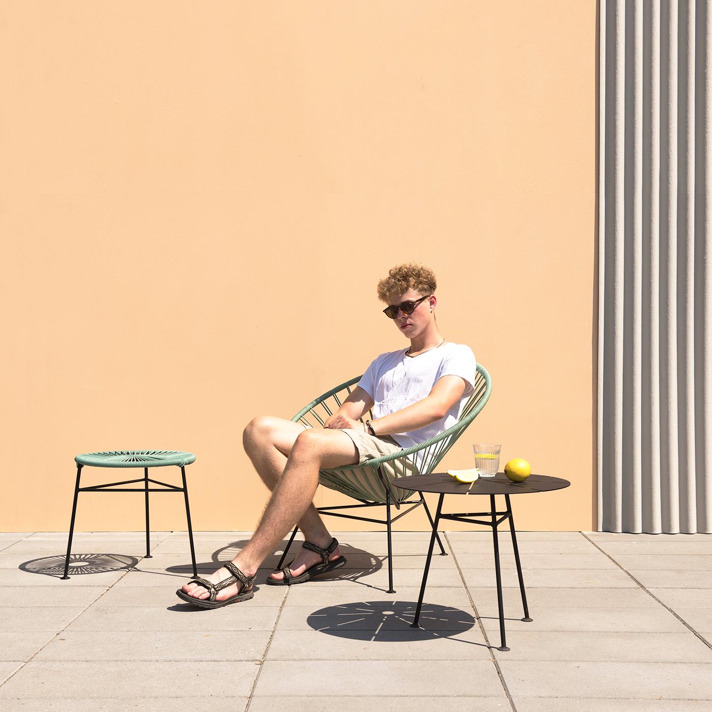 Danois Tabouret Centro vert de mer par OK Design en vente
