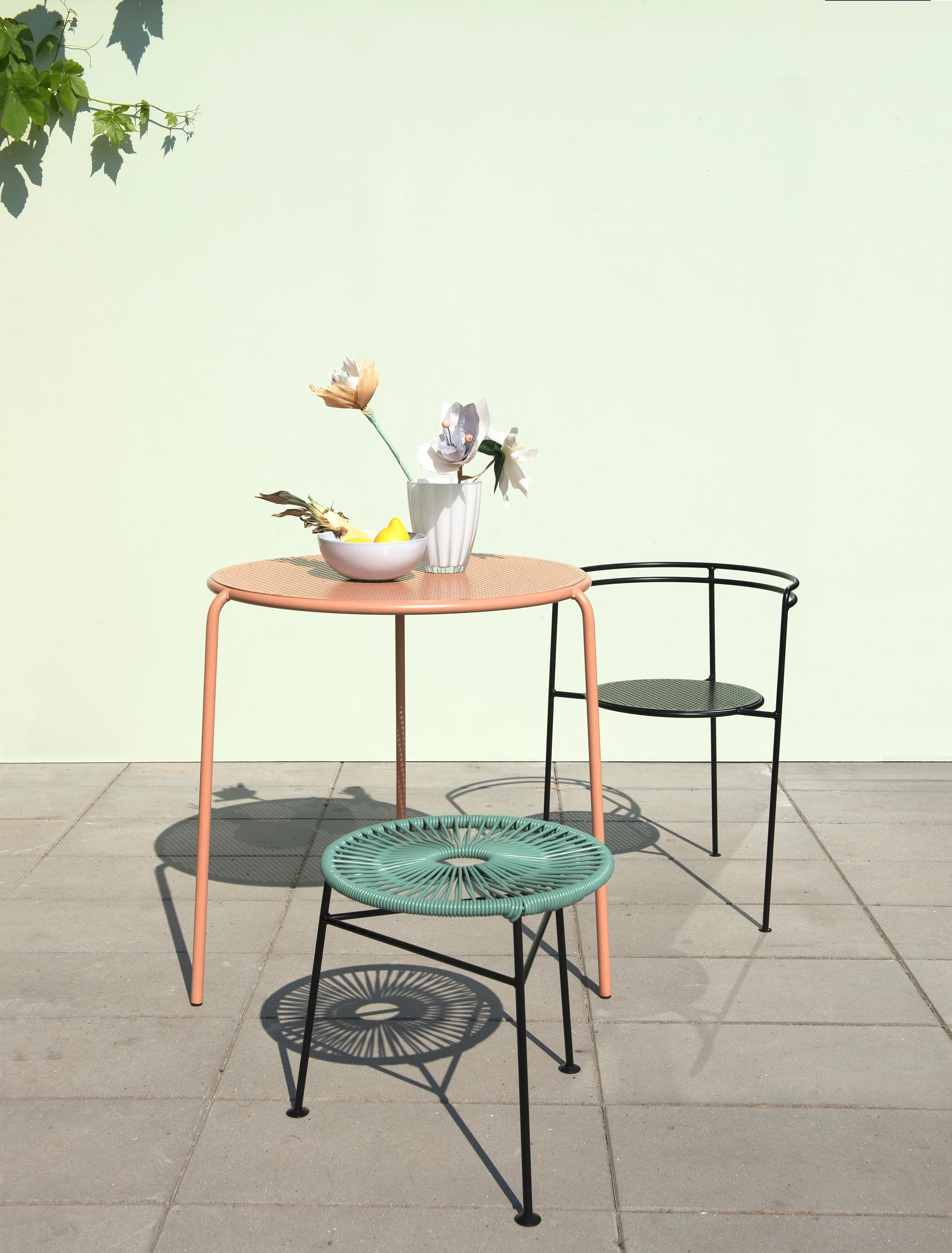 Métal Tabouret Centro vert de mer par OK Design en vente
