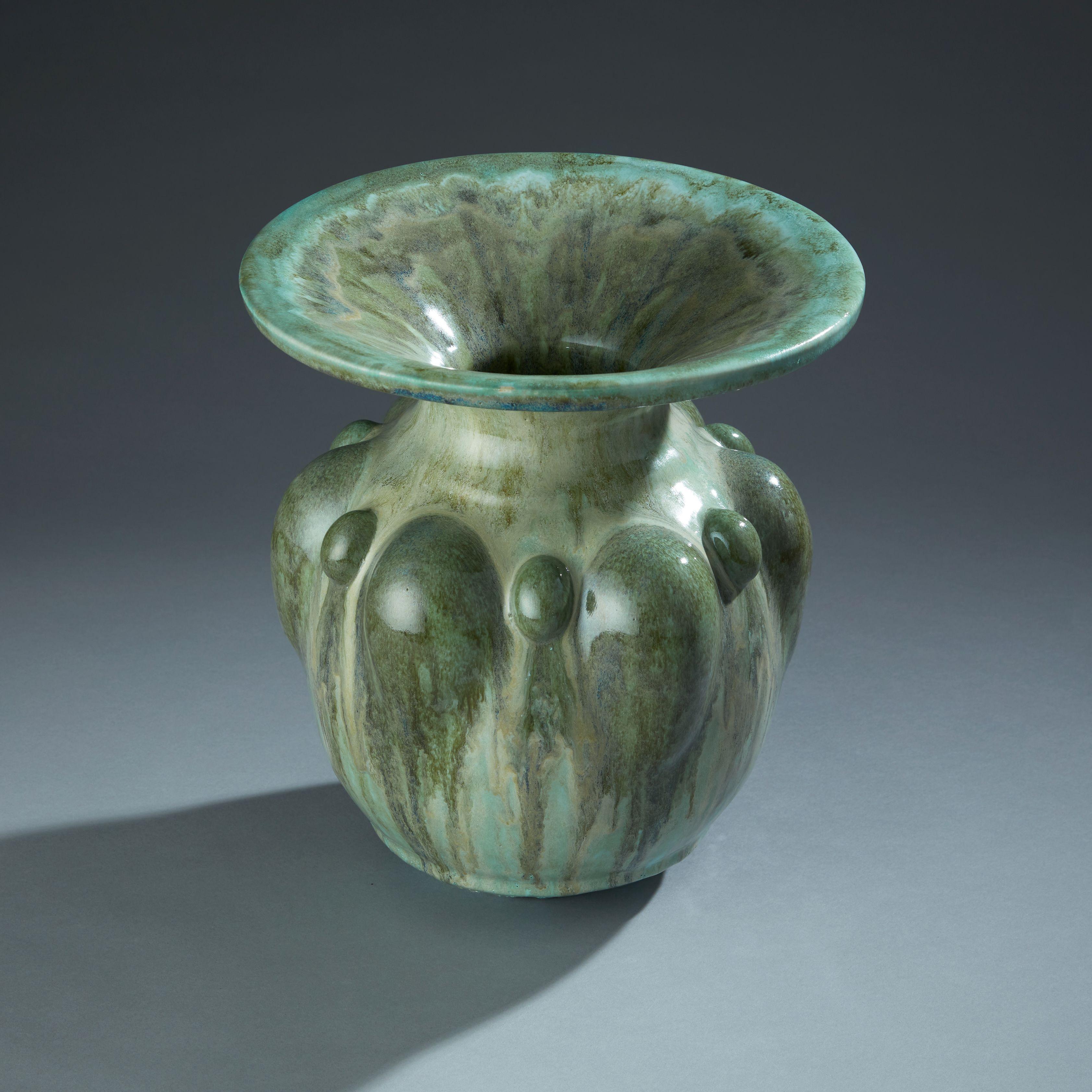 Modern Sea Green Ceramic Vase Contemporary 21st Century Italian Unique Piece