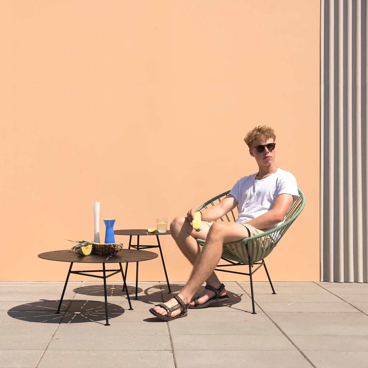 Powder-Coated Sea Green Condesa Chair by OK Design For Sale