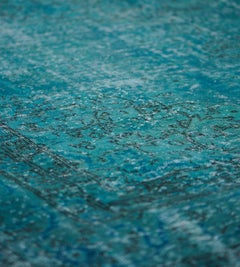 Sea-Green Contemporary Wool Handwoven Rug