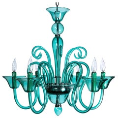 Sea Green Murano Glass Chandelier