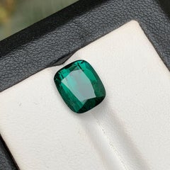 Sea Green Natural Tourmaline Ring Loose Gemstone 4.45Ct Cushion Cut for Jewelry