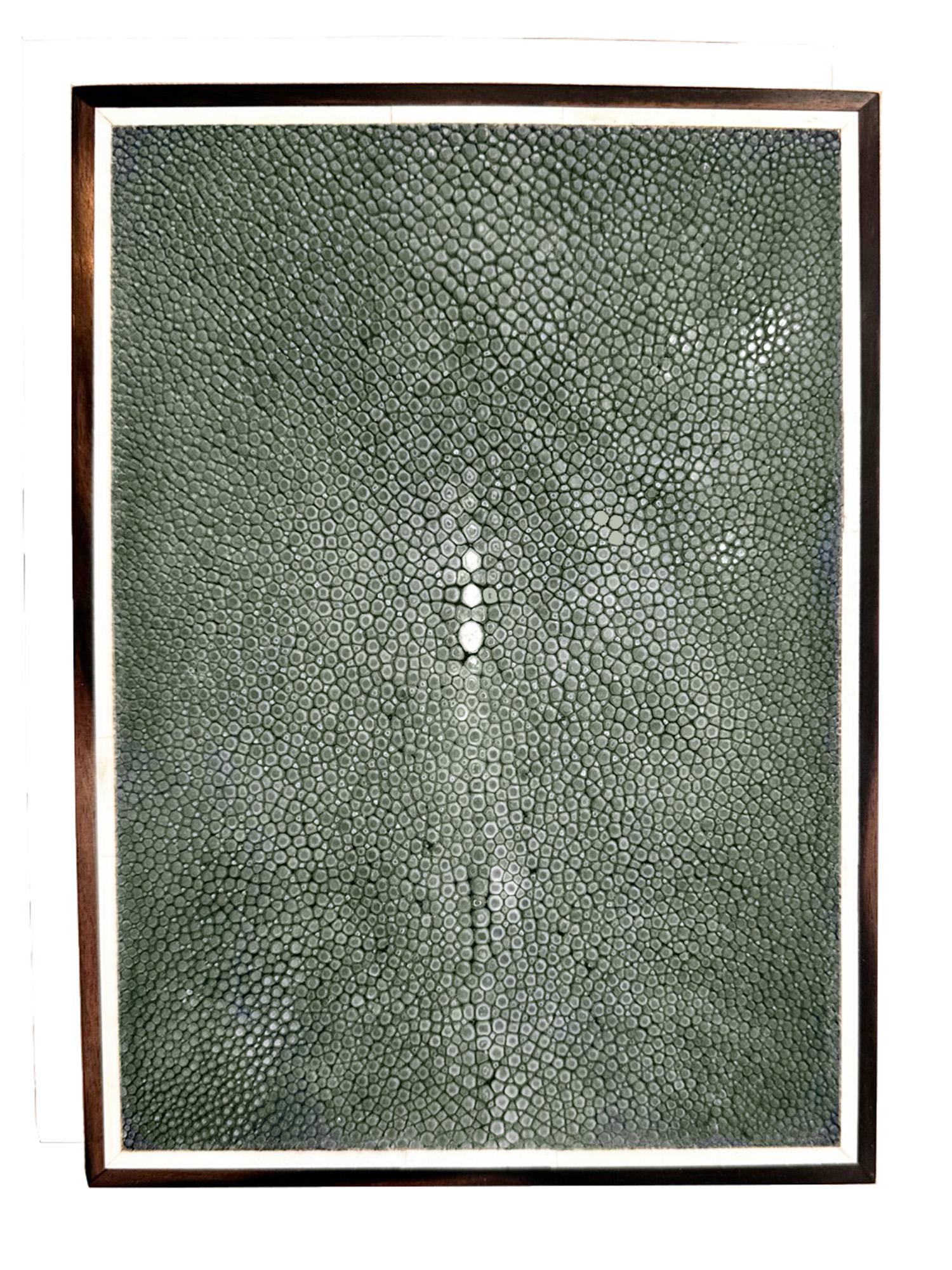 Sea Green Shagreen & Macassar Ebony Box with Bone Inlay im Zustand „Neu“ im Angebot in New York, NY