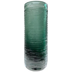 Sea Green 'Spun' Vase by Bengt Edenfalk, Skruf Sweden, 1960