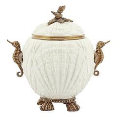 Sea-Horse Box in White Porcelain