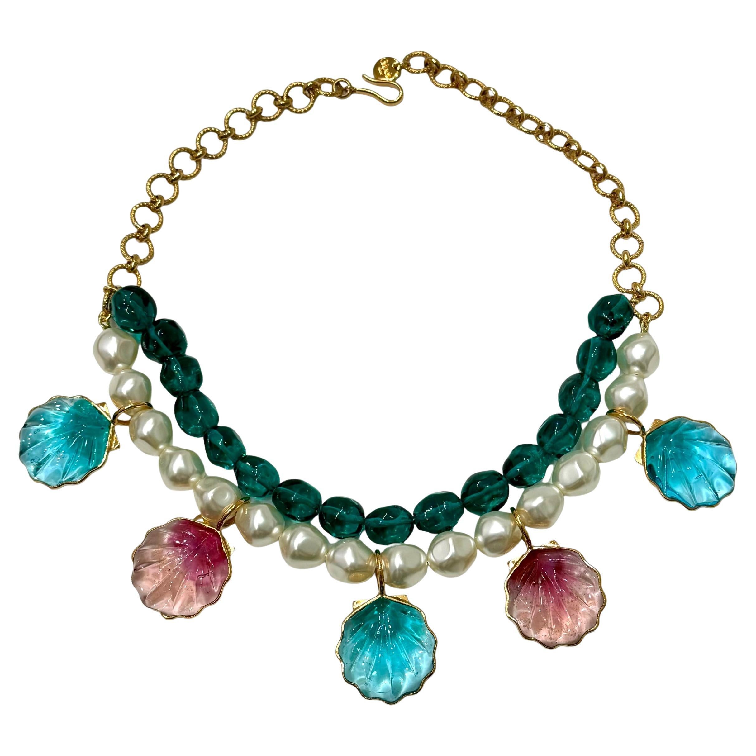 Sea Life Shell Statement Necklace For Sale