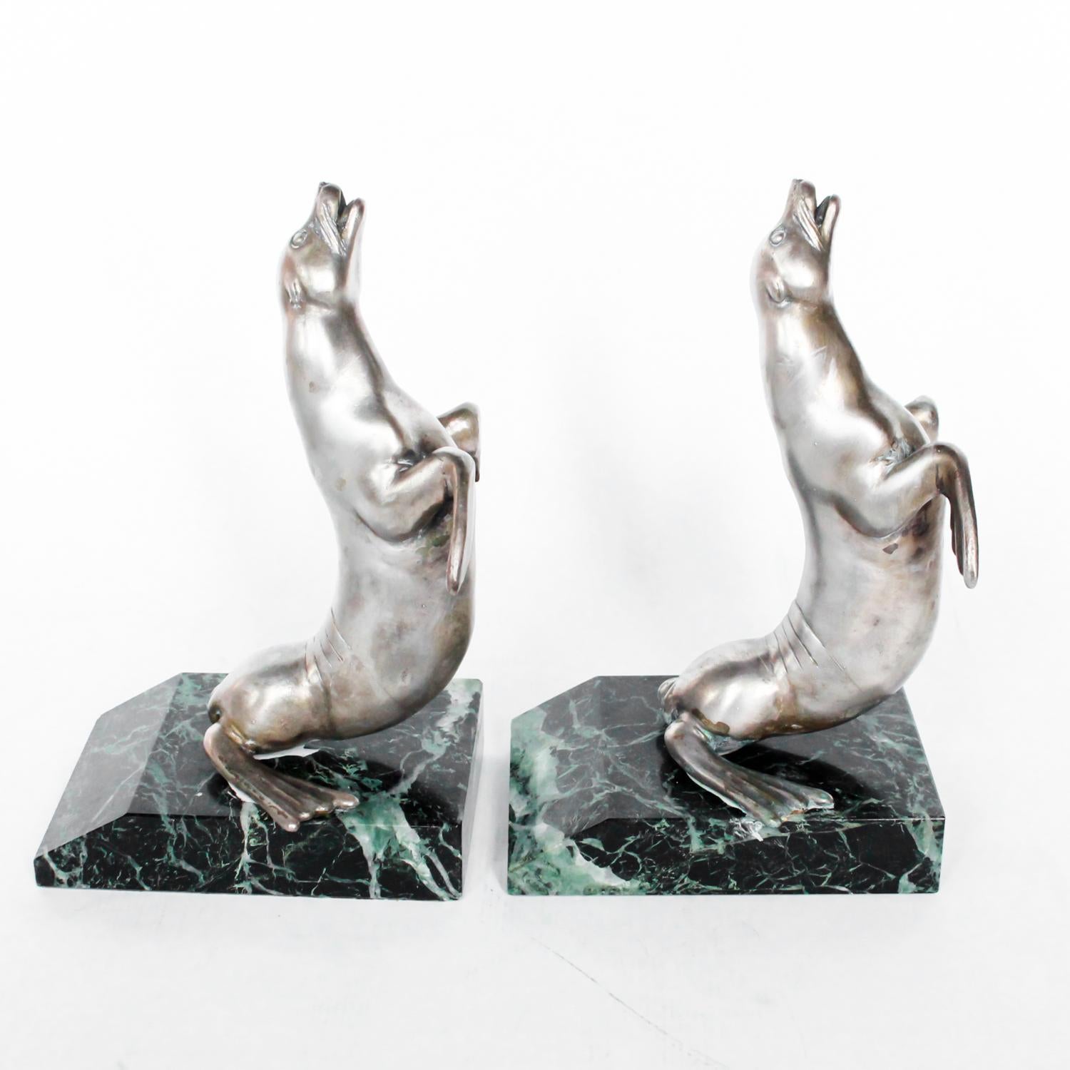 Spelter Sea Lion Bookends