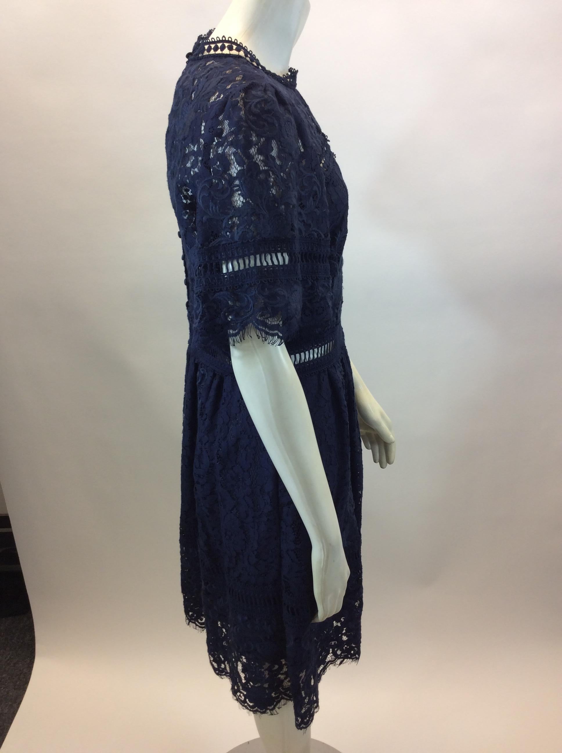 Sea Navy Blue Lace Cut Out Dress NWT In New Condition For Sale In Narberth, PA