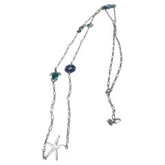 Sea necklace by the yard enamel necklace SS 36" lange Halskette
