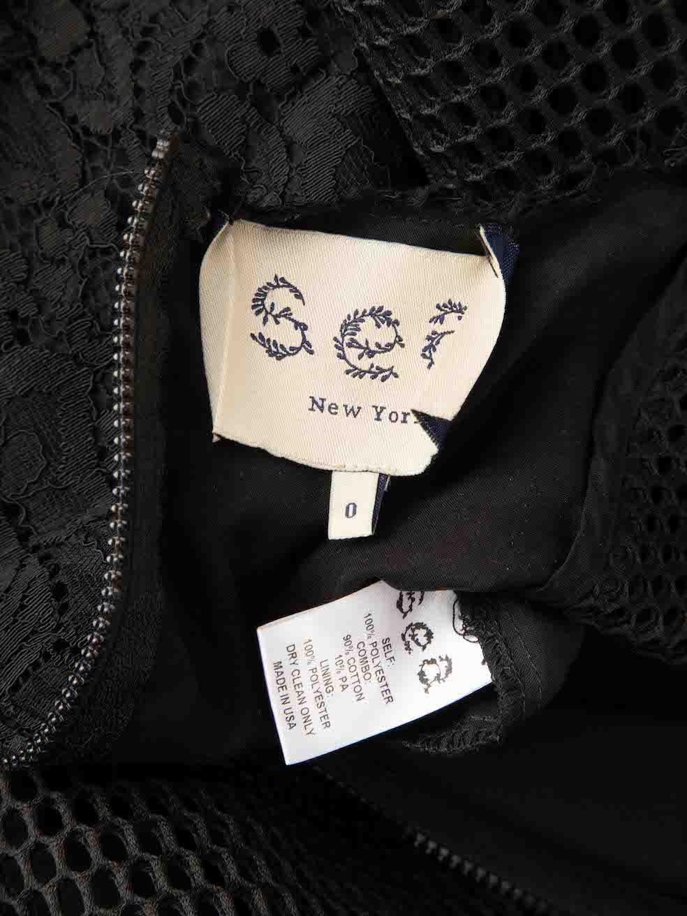 Sea New York Black Lace Panel Mesh Mini Dress Size XXS For Sale 3