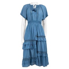 Sea New York Blue Beaded Ruffle Dress Size M