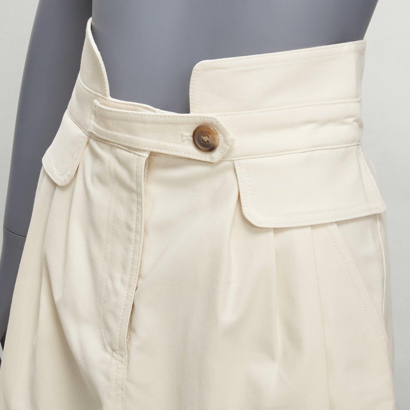 SEA NEW YORK cream cotton peplum pocket flap belt waist A-line skirt US0 XS
Reference: SNKO/A00412
Brand: SEA NEW YORK
Material: Cotton, Blend
Color: Cream
Pattern: Solid
Closure: Zip Fly
Lining: Cream Fabric
Extra Details: Gathered waist back.
Made