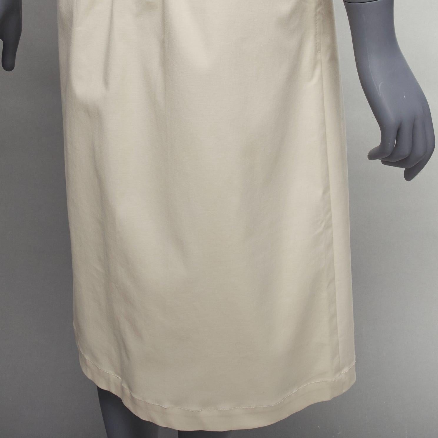SEA NEW YORK cream cotton peplum pocket flap belt waist A-line skirt US0 XS For Sale 3