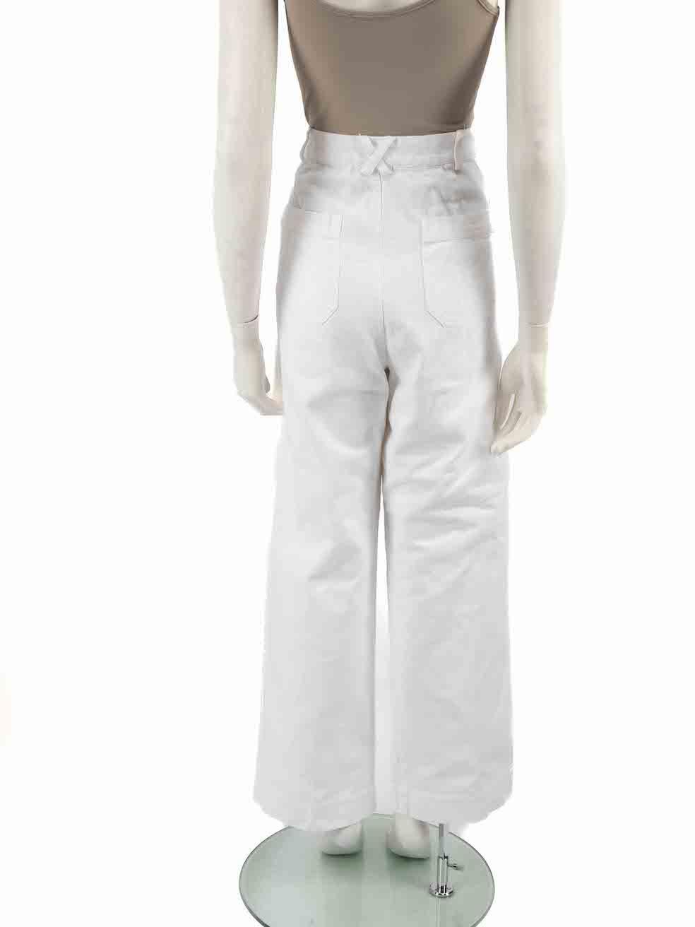 Sea New York White Denim Straight Leg Trousers Size XL In Good Condition For Sale In London, GB