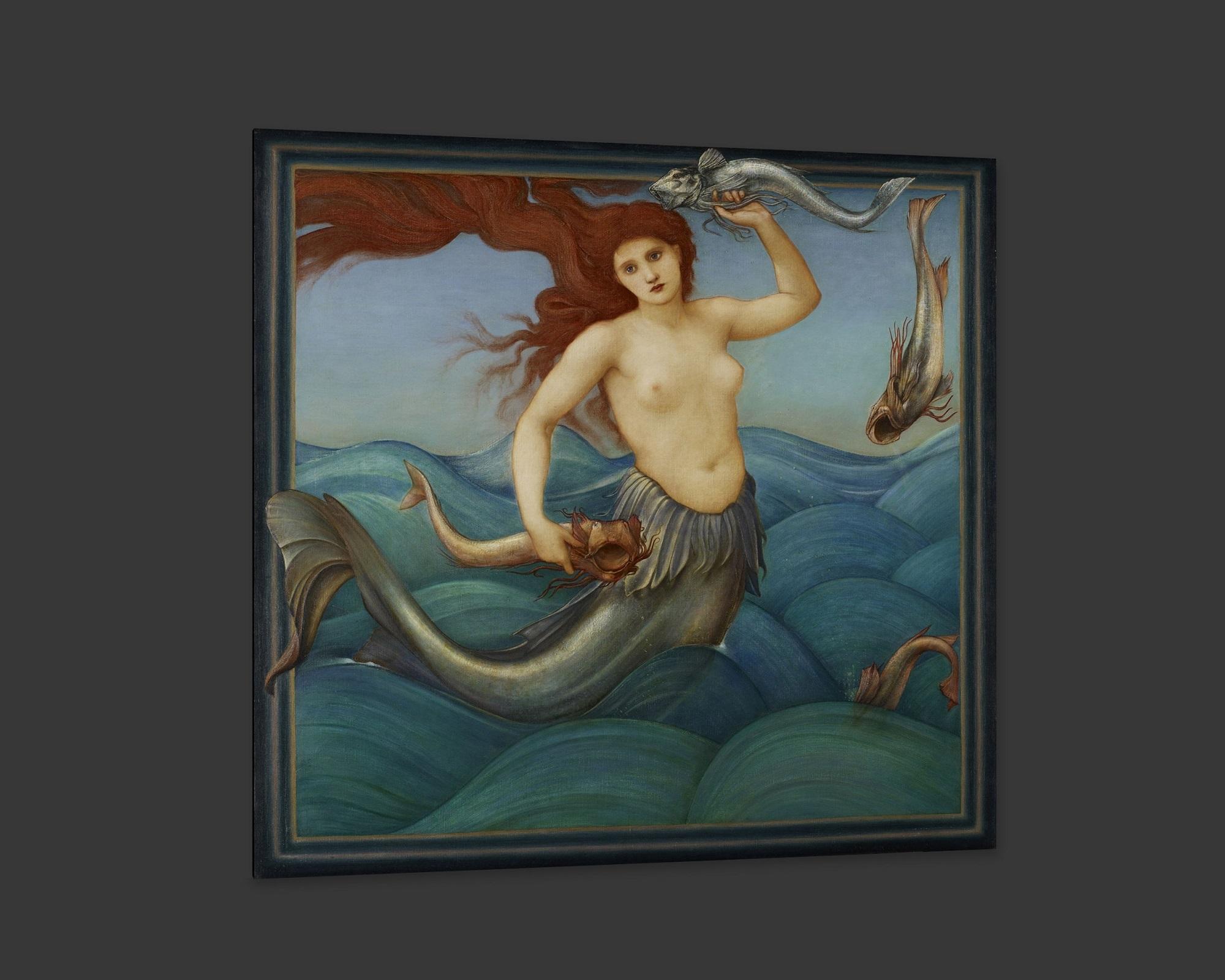 English Sea-Nymph, after Pre-Raphaelite Oil Painting by Edward Burne-Jones For Sale