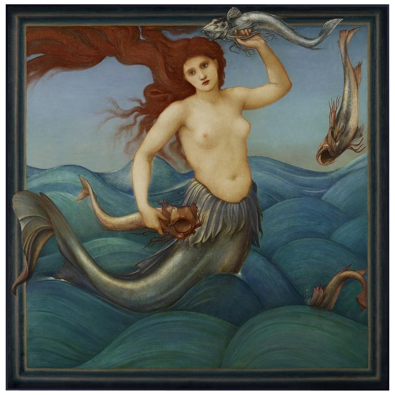 Sea-Nymph, after Pre-Raphaelite Oil Painting by Edward Burne-Jones For Sale