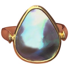 Sea of Cortez Mabe Pearl 18 Karat Gold Ring