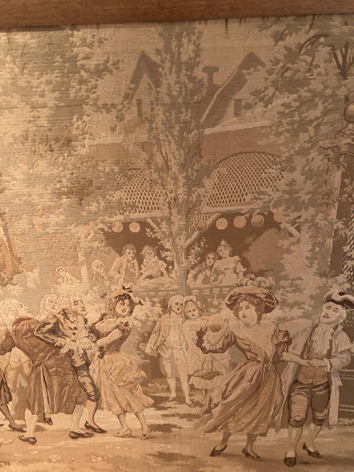 Rococo Gobelin Tapestrie in Rahmen aus Buchenholz 1905 For Sale