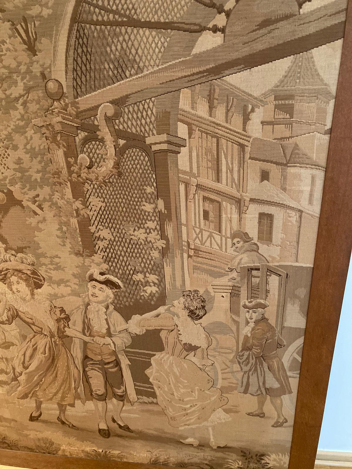 European Gobelin Tapestrie in Rahmen aus Buchenholz 1905 For Sale