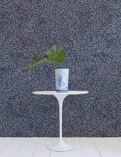 Sea Ray Designer Wallpaper in Mariana 'Dusty Blue and Denim'