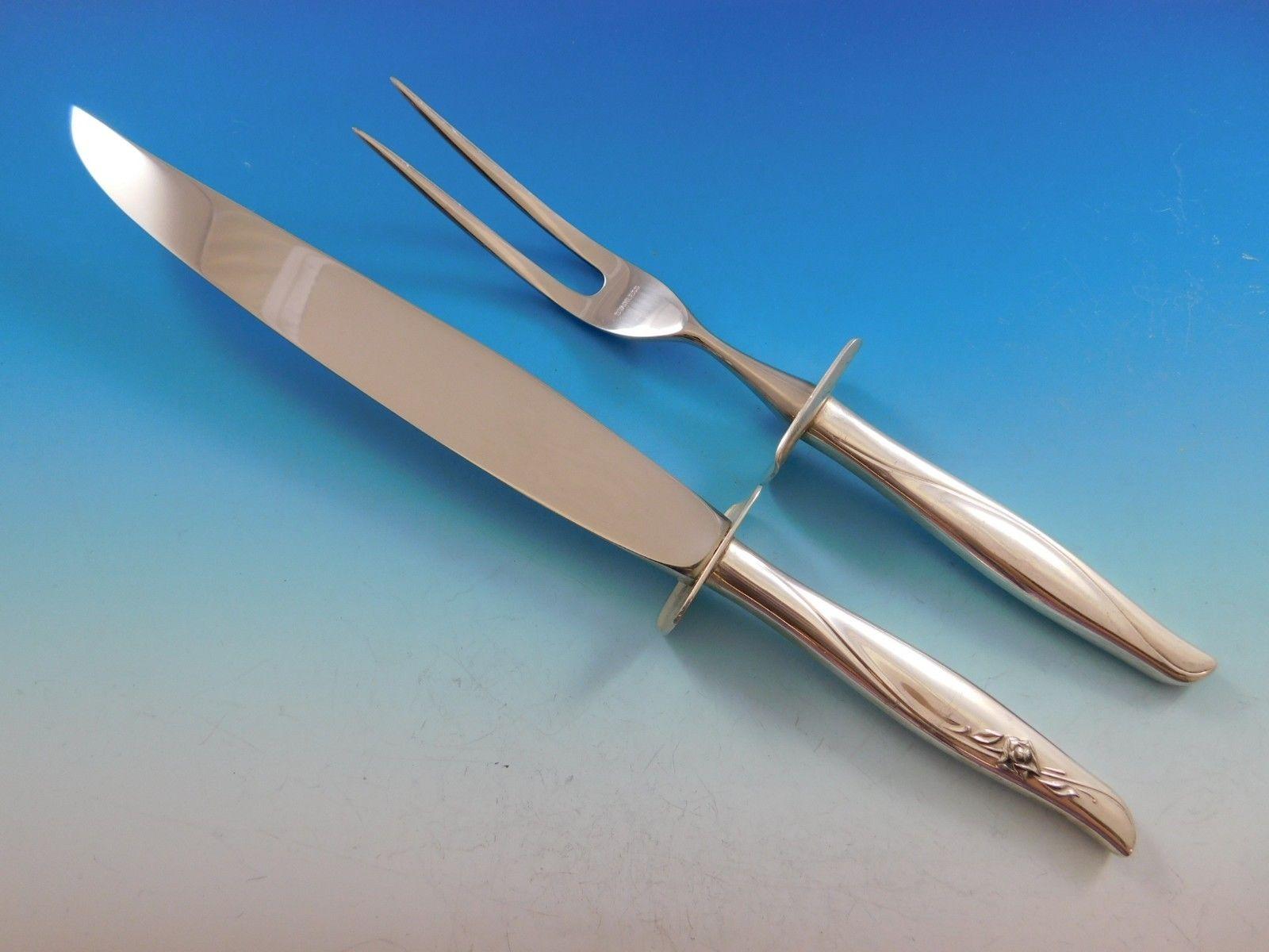 Ensemble de couverts moderne en argent sterling Sea Rose by Gorham, 12 services, 79 pièces en vente 5