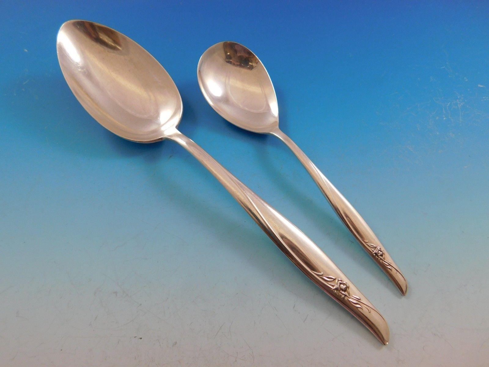 Ensemble de couverts moderne en argent sterling Sea Rose by Gorham, 12 services, 79 pièces en vente 1