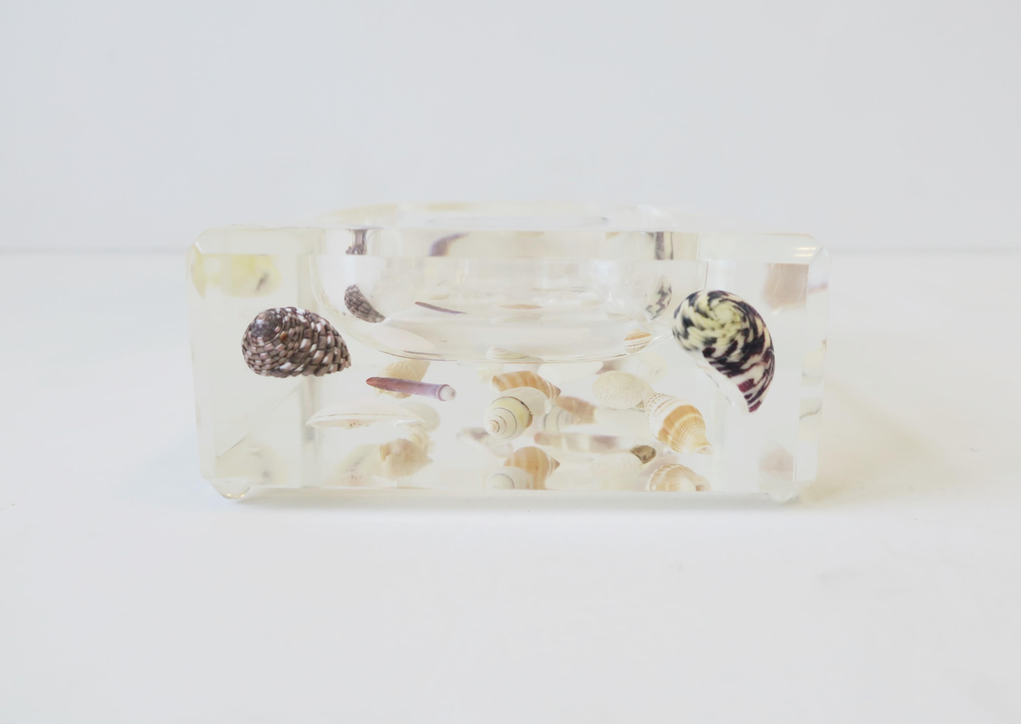 20th Century Seashell and Lucite Acrylic Soap Dish For Sale