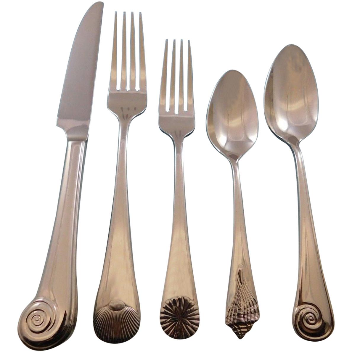 Sea Shell by Reed & Barton Stainless Steel Flatware Set Service for 12 New 60 Pc