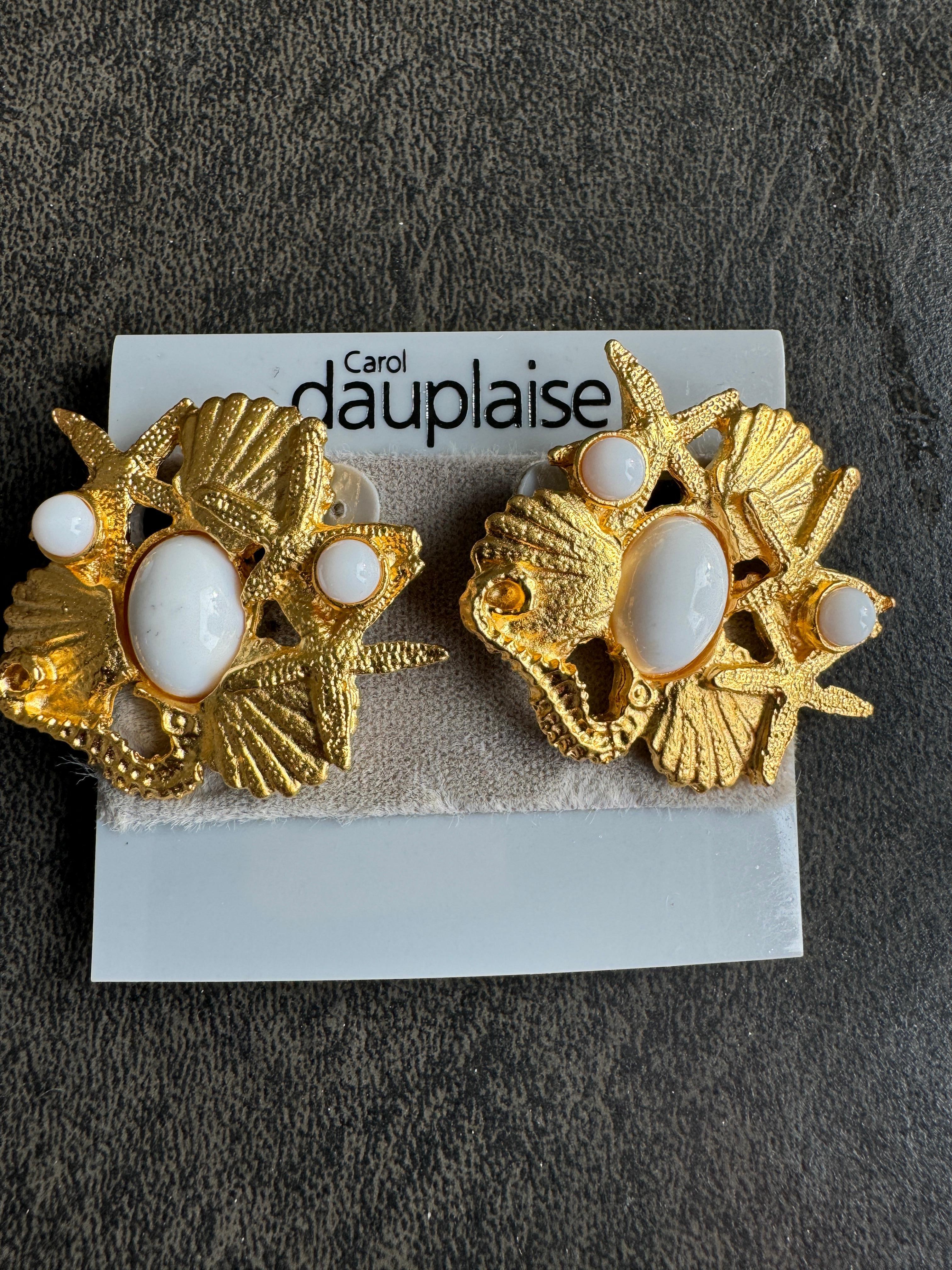 Concha Carol Dauplaise Pendientes Dorados Nuevos Nunca Usados- Años 80 en venta 2