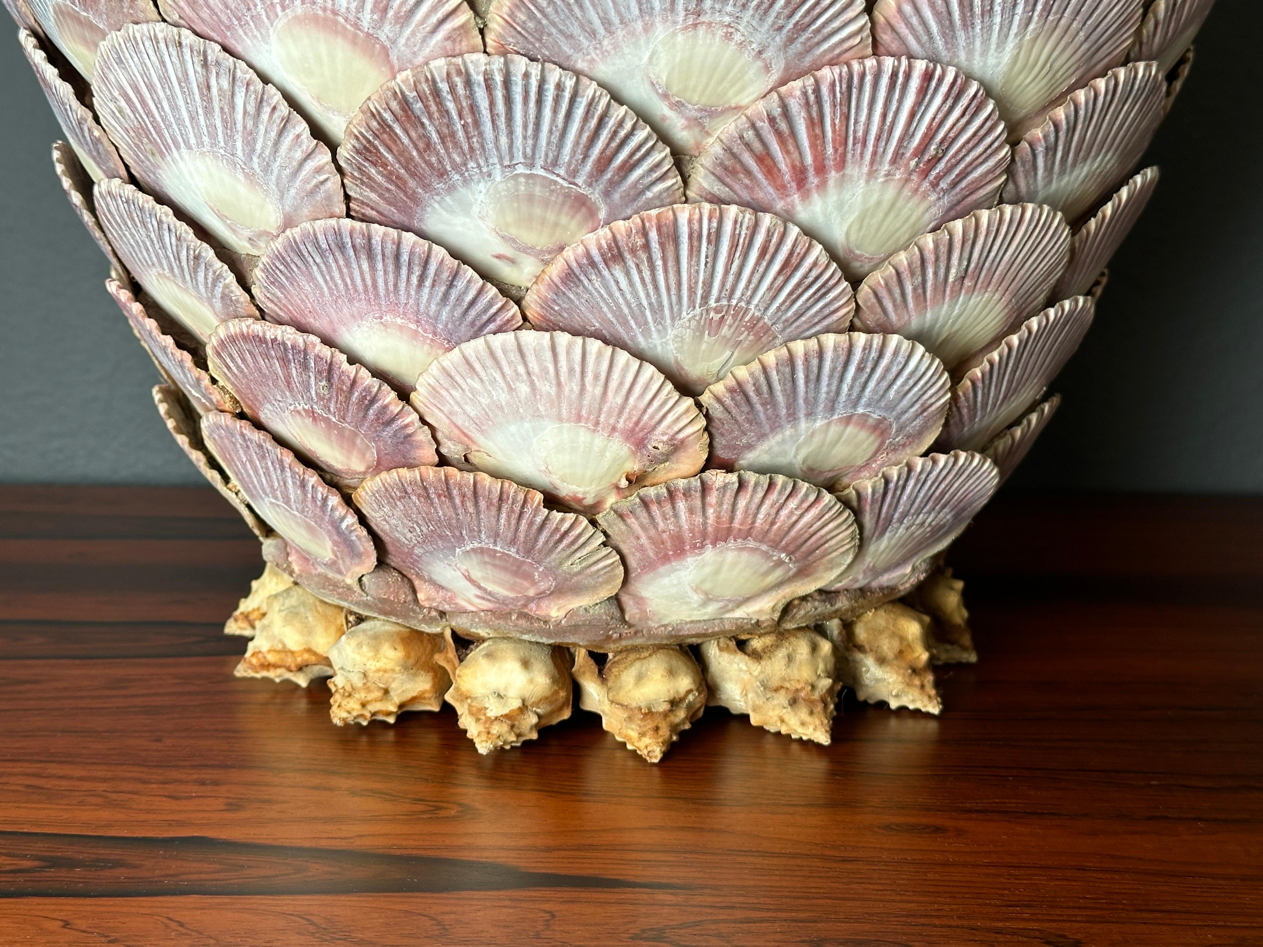 American Sea Shell Covered Planter