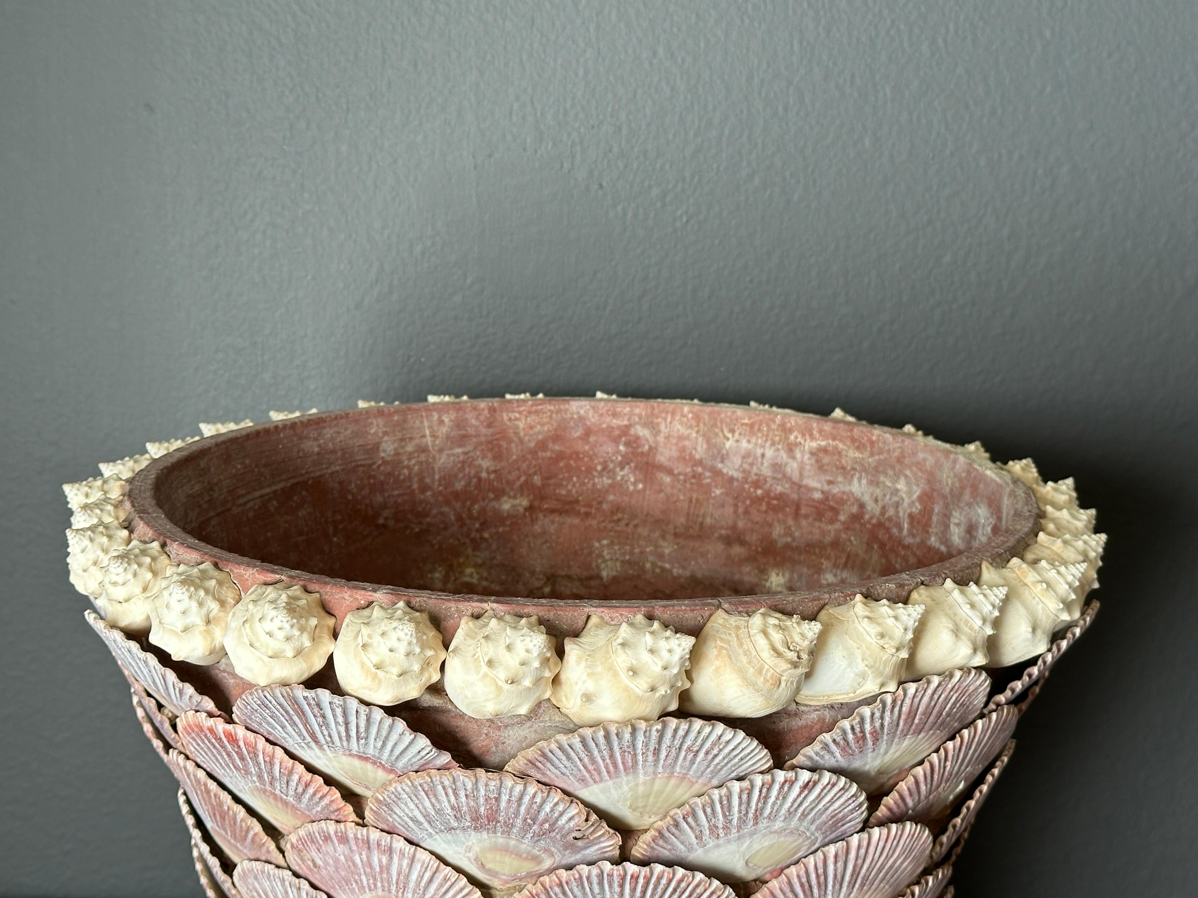 Sea Shell Covered Planter In Good Condition In North Hollywood, CA
