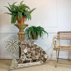 Portafoto decorato con conchiglie marine dalla Tanzania, Africa orientale, anni '50