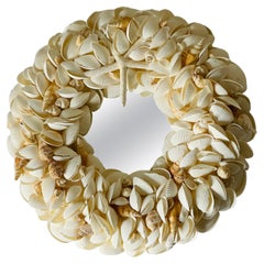 Sea Shell Encrusted Round Wall Mirror