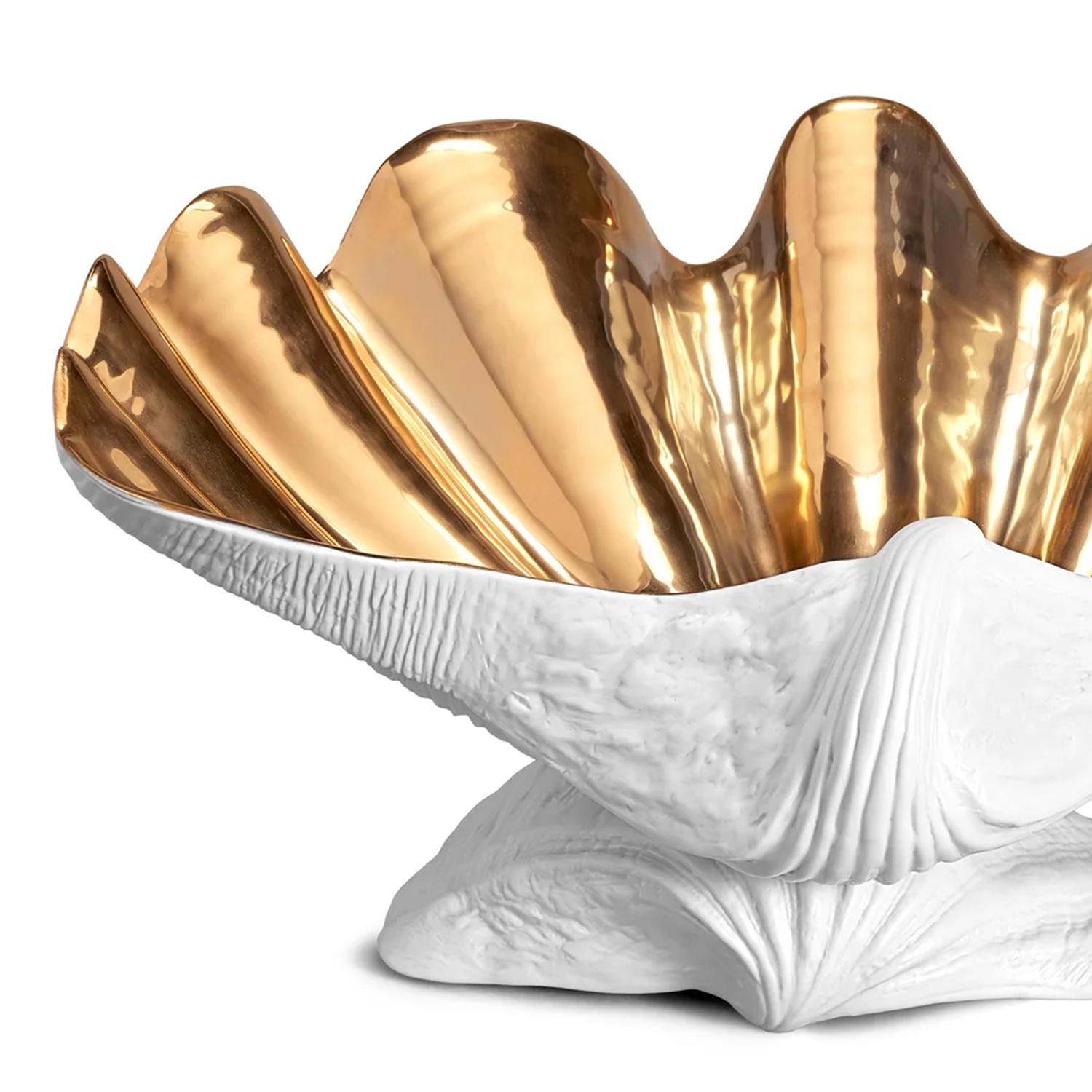 Portuguese Sea Shell Gold Dish For Sale