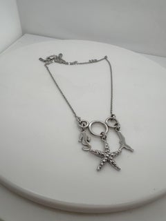 Sea Shell Necklace 18KT gold Dangling coral necklace starfish pendant