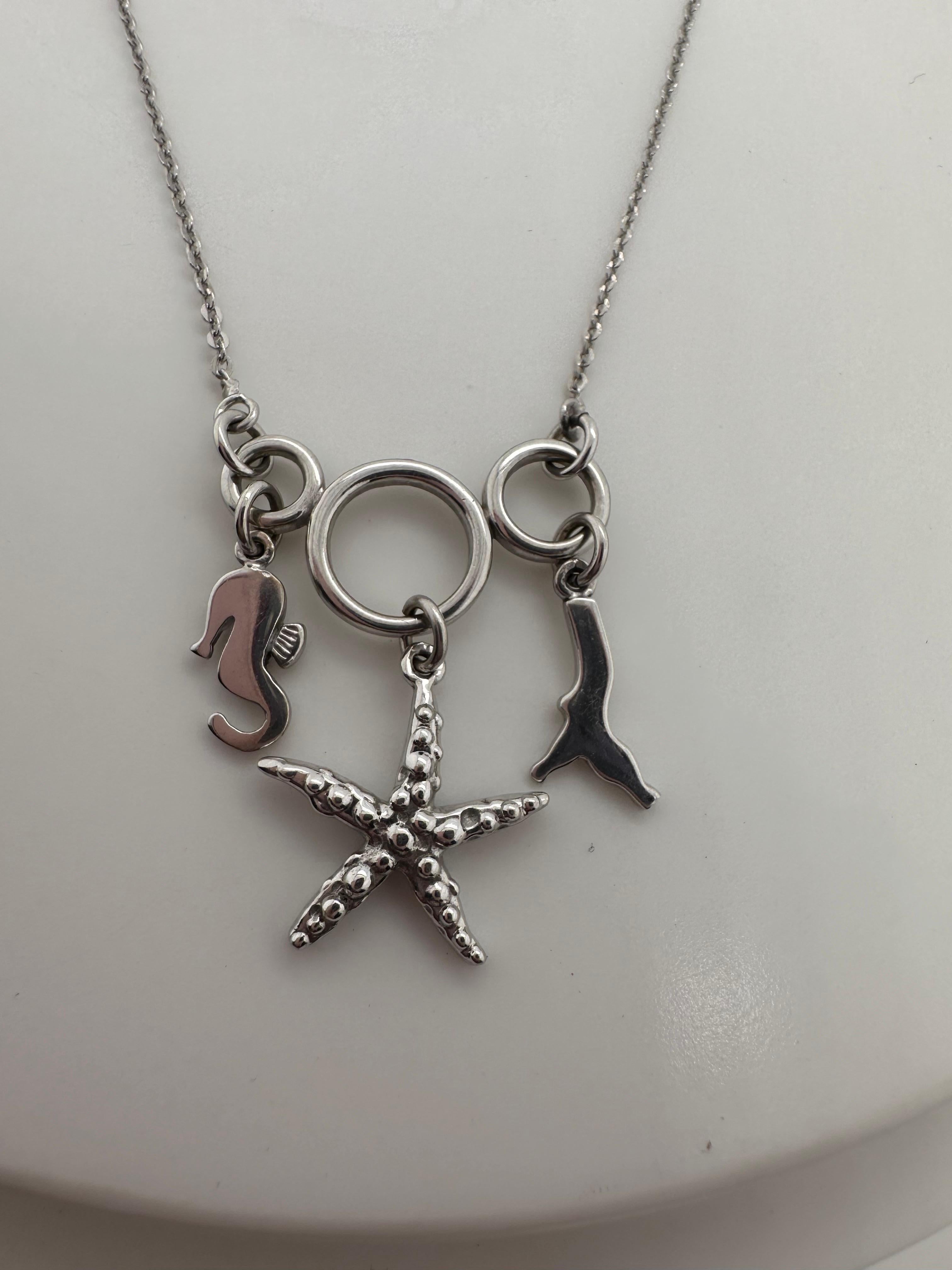 Collier coquillage or 18KT Collier corail pendentif étoile de mer en vente 1