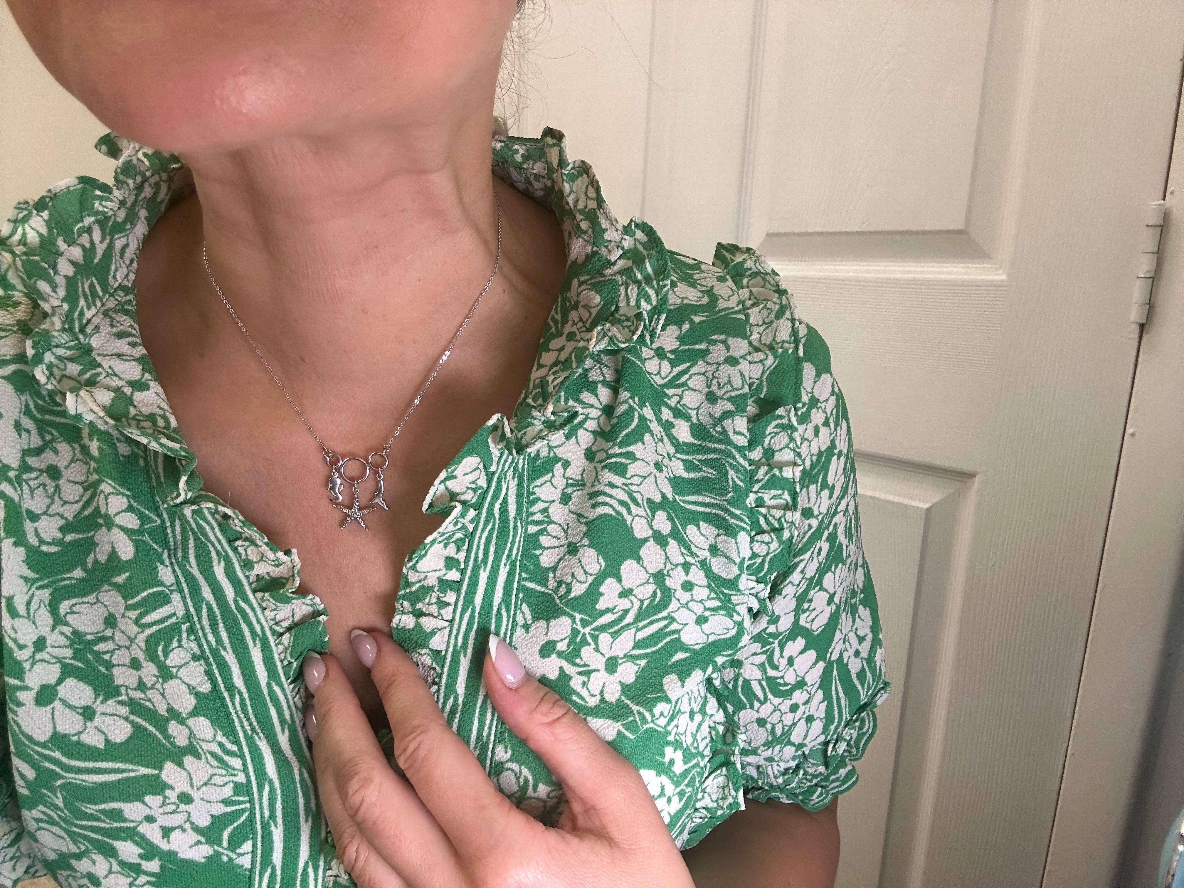 Collier coquillage or 18KT Collier corail pendentif étoile de mer en vente 2