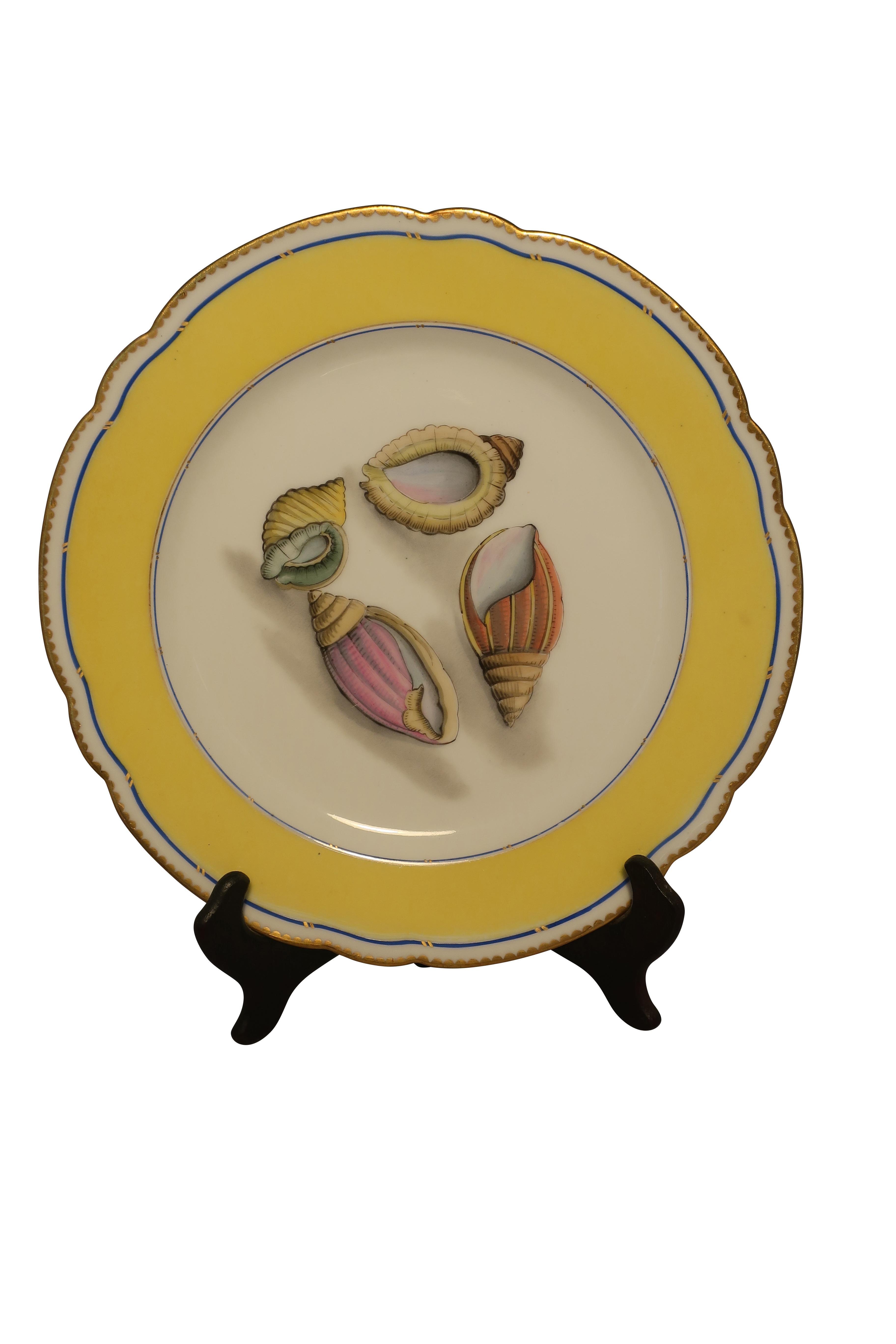 Sea Shell Porcelain Plates French Rousseau, Set of 6 or 12 1
