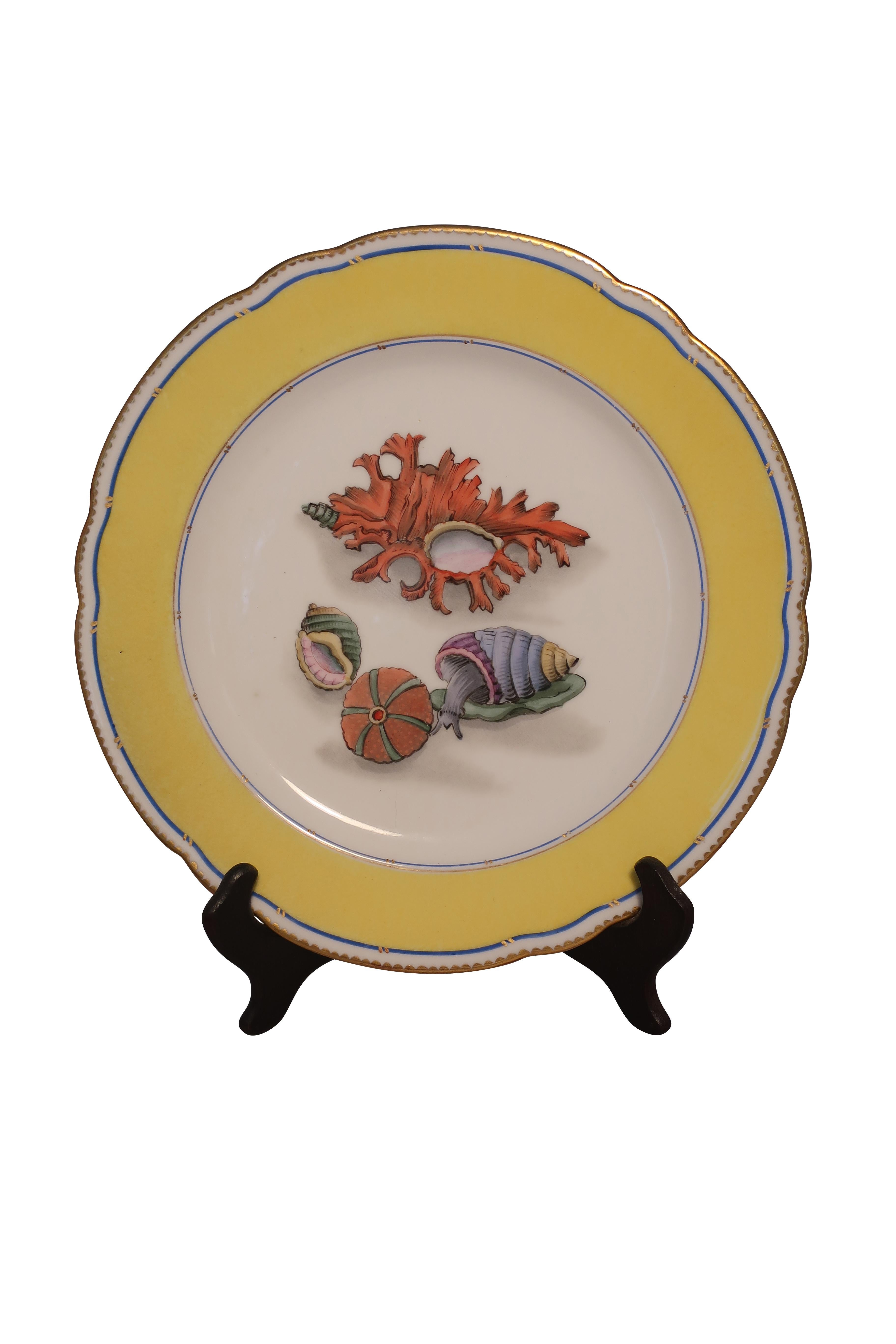 Sea Shell Porcelain Plates French Rousseau, Set of 6 or 12 2