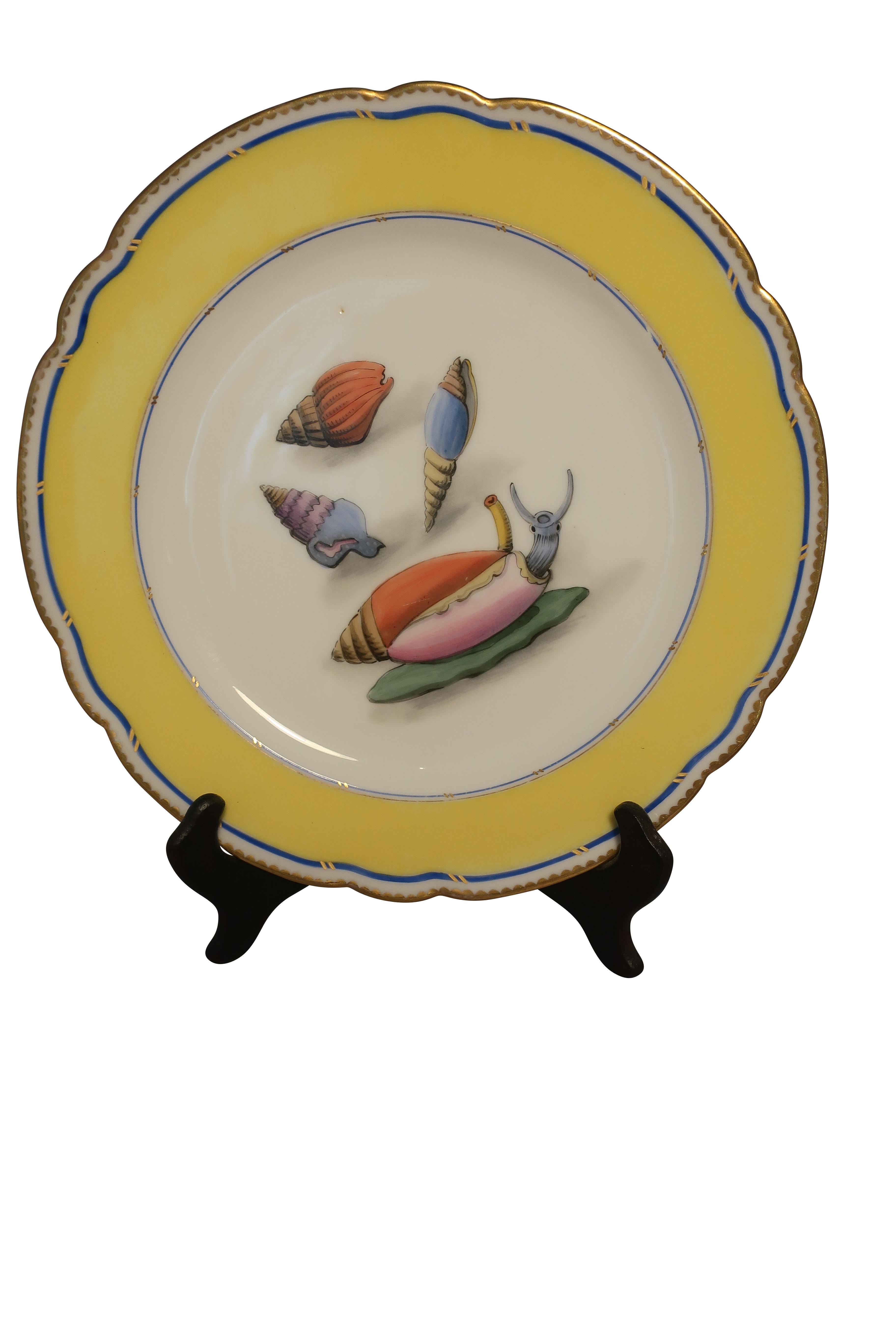 Sea Shell Porcelain Plates French Rousseau, Set of 6 or 12 3