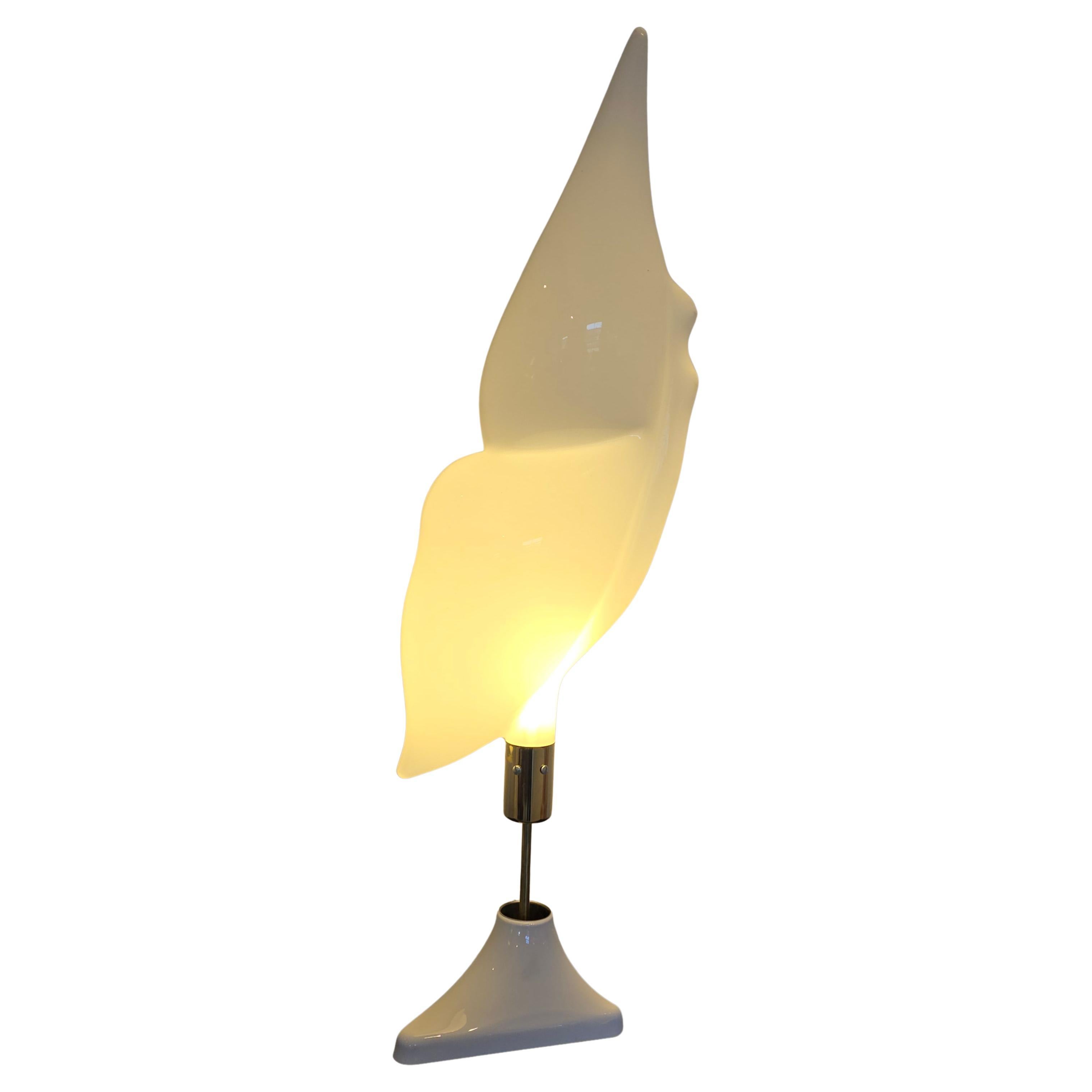 Sea Shell Shaped Acrylic Table Lamp Attributed to Rougier For Sale