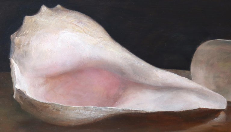 Modern Sea Shells on an Artist's Palette, Original Oil Painting by Helen Oh For Sale