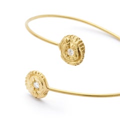 Susan Lister Locke “Sea Star” and 0.20 Carat Diamond Bypass Bracelet in 18K Gold