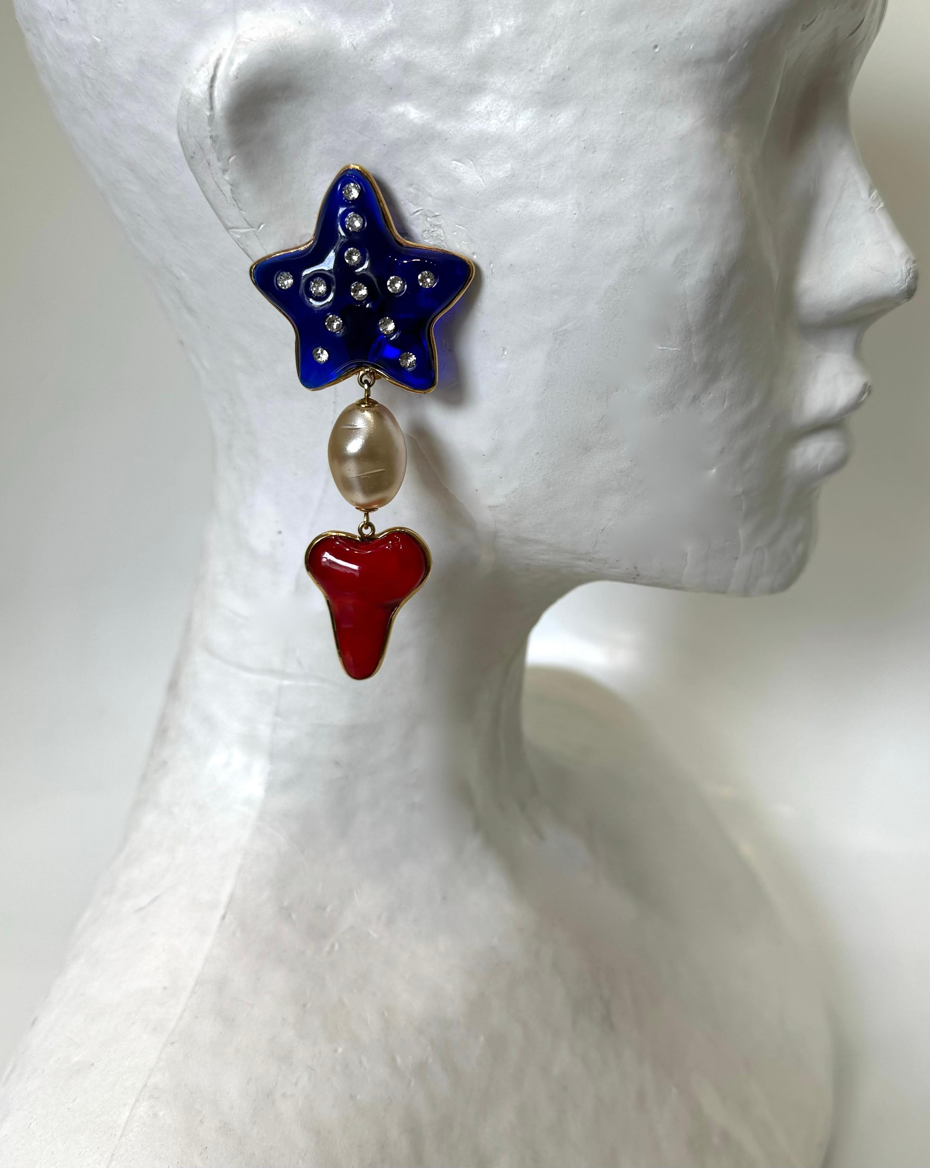 Sea Star and Coral Statement Earrings by GRIPOIX Paris For Sale 1